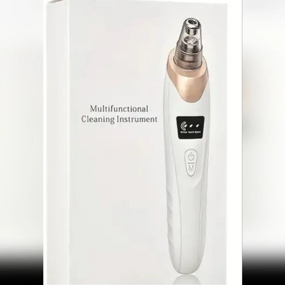 Electric Pore Vacuum Suction Blackhead Remover - White & Rose Gold